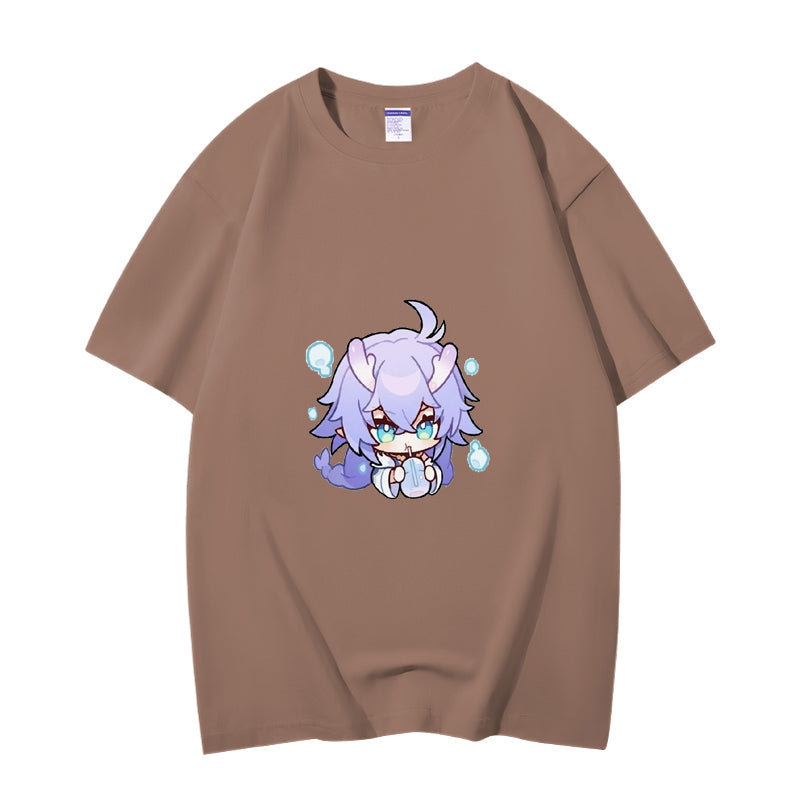 Fashion Anime Honkai Star Rail Bailu 230g GSM Hipster Style Oversized Cotton T-shirt