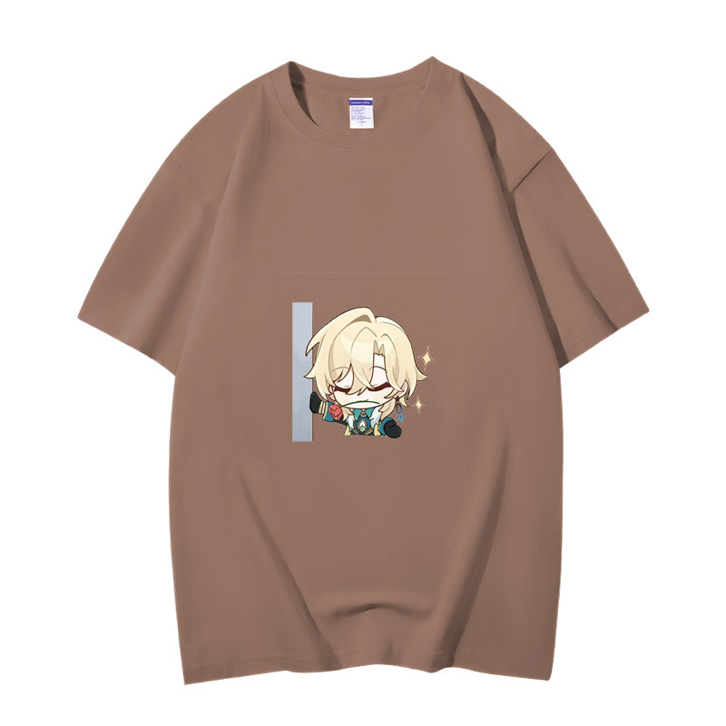 Fashion Anime Honkai Star Rail Aventurine 230g GSM Hipster Style Oversized Cotton T-shirt