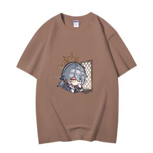 Fashion Anime Honkai Star Rail Sunday 230g GSM Hipster Style Oversized Cotton T-shirt