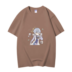 Fashion Anime Honkai: Star Rail Sunday 230g GSM Hipster Style Oversized Cotton T-shirt