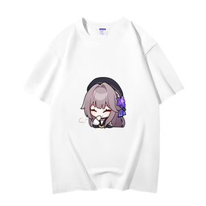 Fashion Anime Honkai Star Rail Herta 230g GSM Hipster Style Oversized Cotton T-shirt