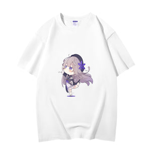 Fashion Anime Honkai Star Rail Herta 230g GSM Hipster Style Oversized Cotton T-shirt