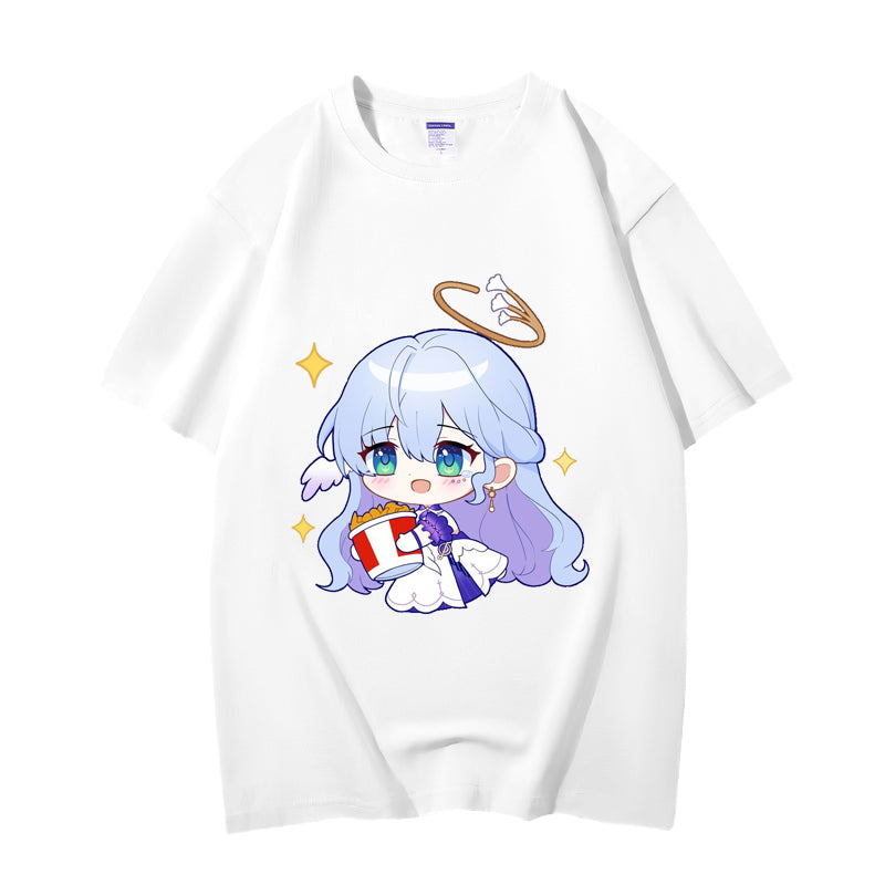 Fashion Anime Honkai: Star Rail Robin 230g GSM Hipster Style Oversized Cotton T-shirt