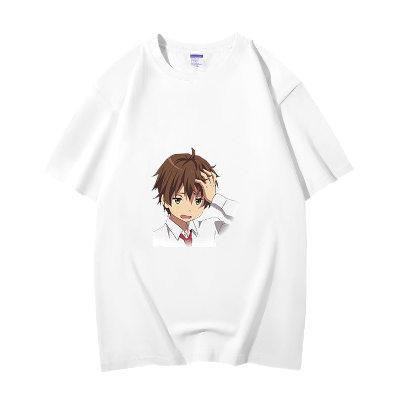 Fashion Anime Chuunibyou demo koi ga shitai Togashi Yuuta 230g GSM Hipster Style Oversized Cotton T-shirt