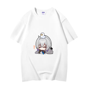 Fashion Anime Honkai: Star Rail Bronya Rand 230g GSM Hipster Style Oversized Cotton T-shirt