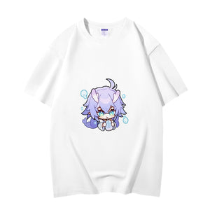 Fashion Anime Honkai Star Rail Bailu 230g GSM Hipster Style Oversized Cotton T-shirt