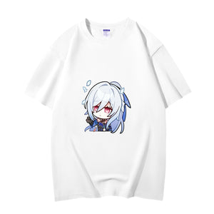 Fashion Anime Honkai Star Rail Jingliu 230g GSM Hipster Style Oversized Cotton T-shirt