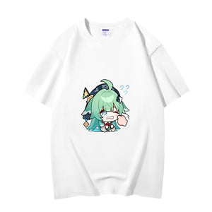 Fashion Anime Honkai Star Rail HuoHuo 230g GSM Hipster Style Oversized Cotton T-shirt