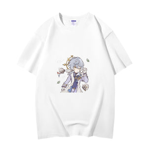 Fashion Anime Honkai: Star Rail Sunday 230g GSM Hipster Style Oversized Cotton T-shirt