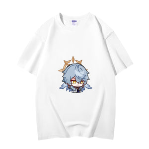 Fashion Anime Honkai Star Rail Sunday 230g GSM Hipster Style Oversized Cotton T-shirt