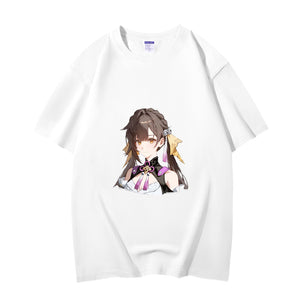 Fashion Anime Honkai Star Rail Sushang 230g GSM Hipster Style Oversized Cotton T-shirt