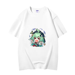 Fashion Anime Honkai Star Rail HuoHuo 230g GSM Hipster Style Oversized Cotton T-shirt