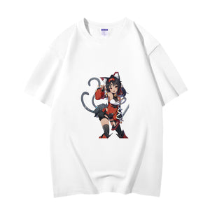 Fashion Anime Zenless Zone Zero Nekomiya Mana 230g GSM Hipster Style Oversized Cotton T-shirt