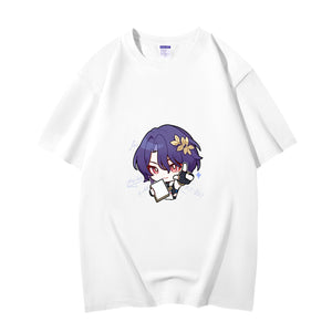 Fashion Anime Honkai Star Rail Dr. Ratio 230g GSM Hipster Style Oversized Cotton T-shirt