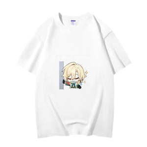 Fashion Anime Honkai Star Rail Aventurine 230g GSM Hipster Style Oversized Cotton T-shirt