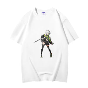 Fashion Anime Zenless Zone Zero Anby Demara 230g GSM Hipster Style Oversized Cotton T-shirt