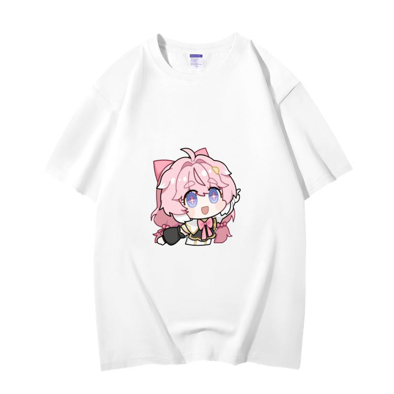 Fashion Anime Wuthering Waves Encore 230g GSM Hipster Style Oversized Cotton T-shirt