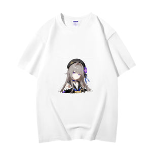 Fashion Anime Honkai Star Rail Herta 230g GSM Hipster Style Oversized Cotton T-shirt