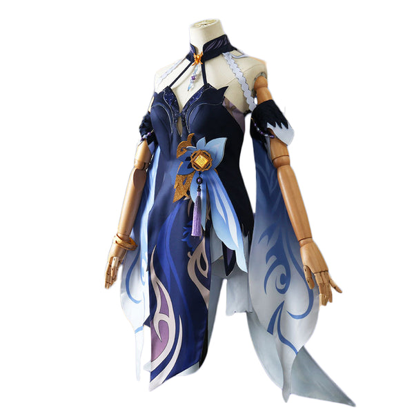 Rulercosplay Genshin Impact Ningguang Blue Dress Cosplay Costume