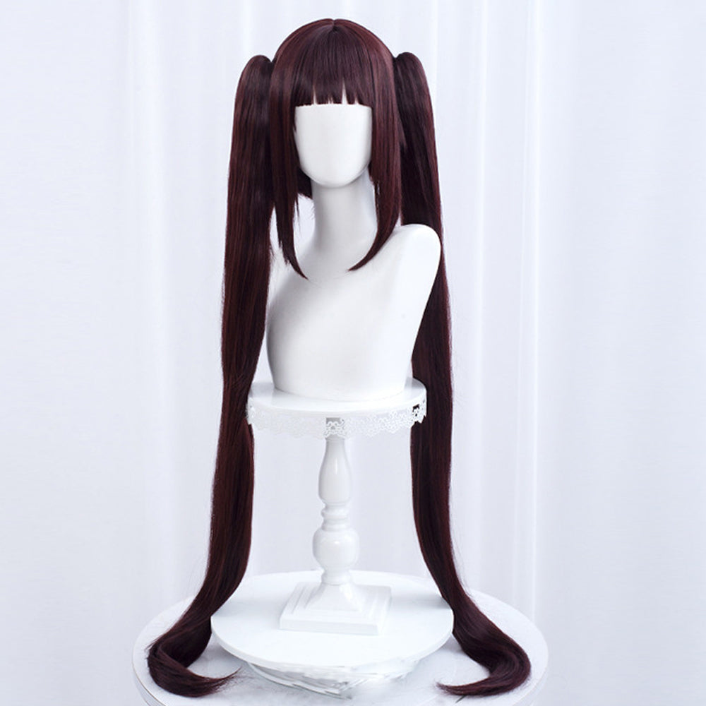 Rulercosplay Game NEKOPARA Chocola Brown Long double ponytail Cosplay Wig