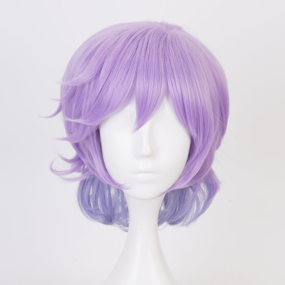 Short purple cosplay sale wig