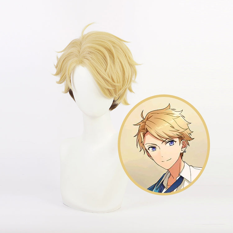 Rulercosplay Ensemble Stars Narukami arashi Golden Short Cosplay Wig