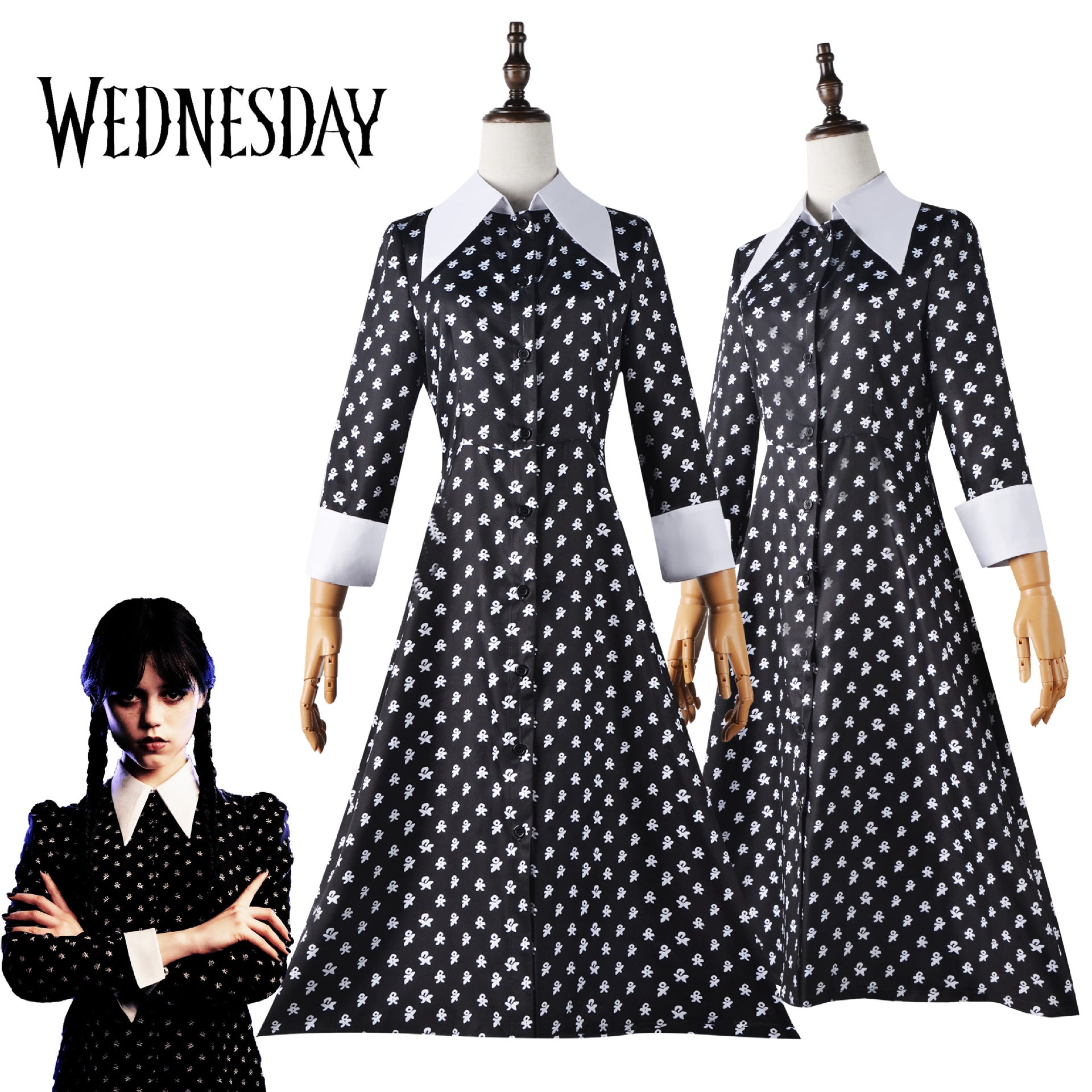 Rulercosplay The Addams Family Wednesday Addams Black Dress Cosplay Co